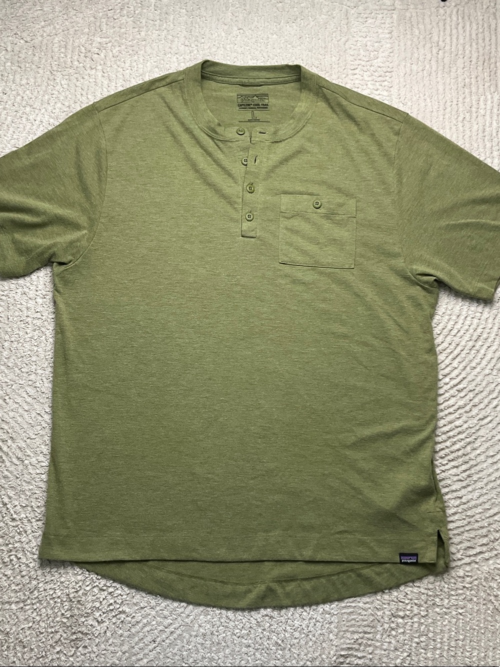 Patagonia Men's Capilene® Cool Trail Bike Henley STY24431 Willow Herb Green - L